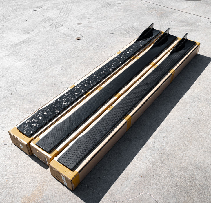 Q60 carbon fiber side skirts