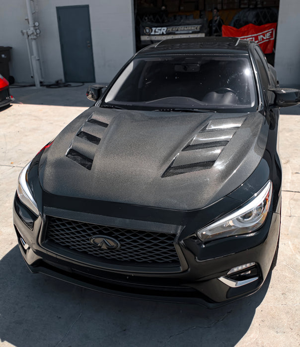 Q50 AMS style hood carbon fiber