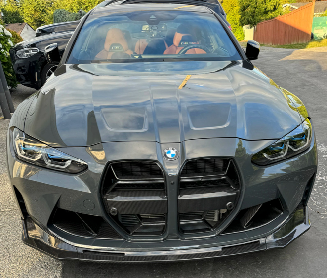 BMW G80 M3 & G82 / G83 M4 3pc V Style Carbon Fiber Front Lip