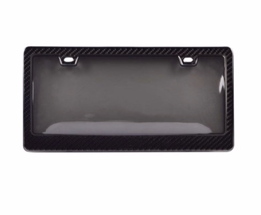 Carbon Fiber License Plate Frame Black