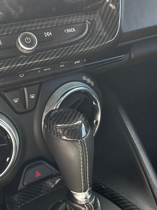 Camaro Carbon Fiber Shift Knob Chrome Delete