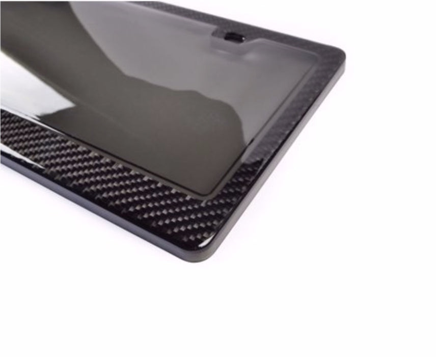 Carbon Fiber License Plate Frame Black