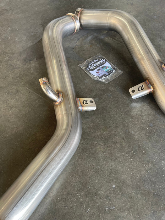 AMS Performance 3" Full Downpipe Straight - Infiniti Q50 Q60 Red Alpha 3.0L TT