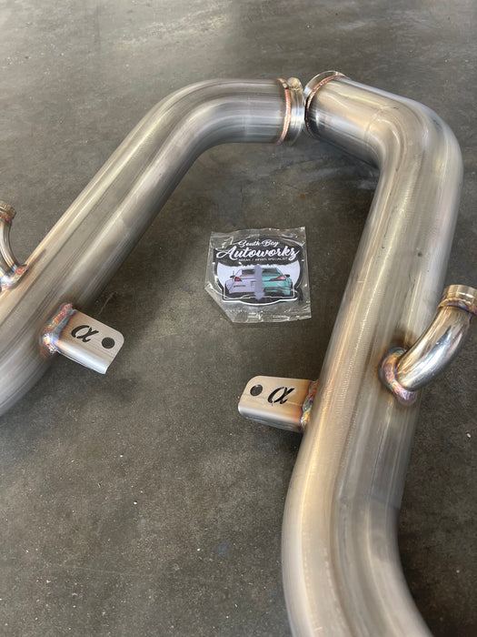 AMS Performance 3" Full Downpipe Straight - Infiniti Q50 Q60 Red Alpha 3.0L TT