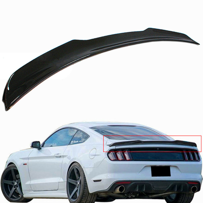 Ford Mustang 2015-2020 GT H Style Carbon Fiber Rear Trunk Spoiler Wing