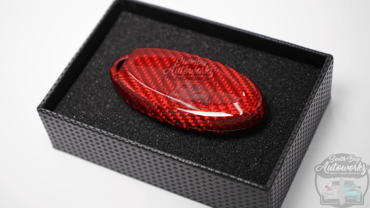 Real Red Carbon Fiber Key Fob For Nissan and Infiniti