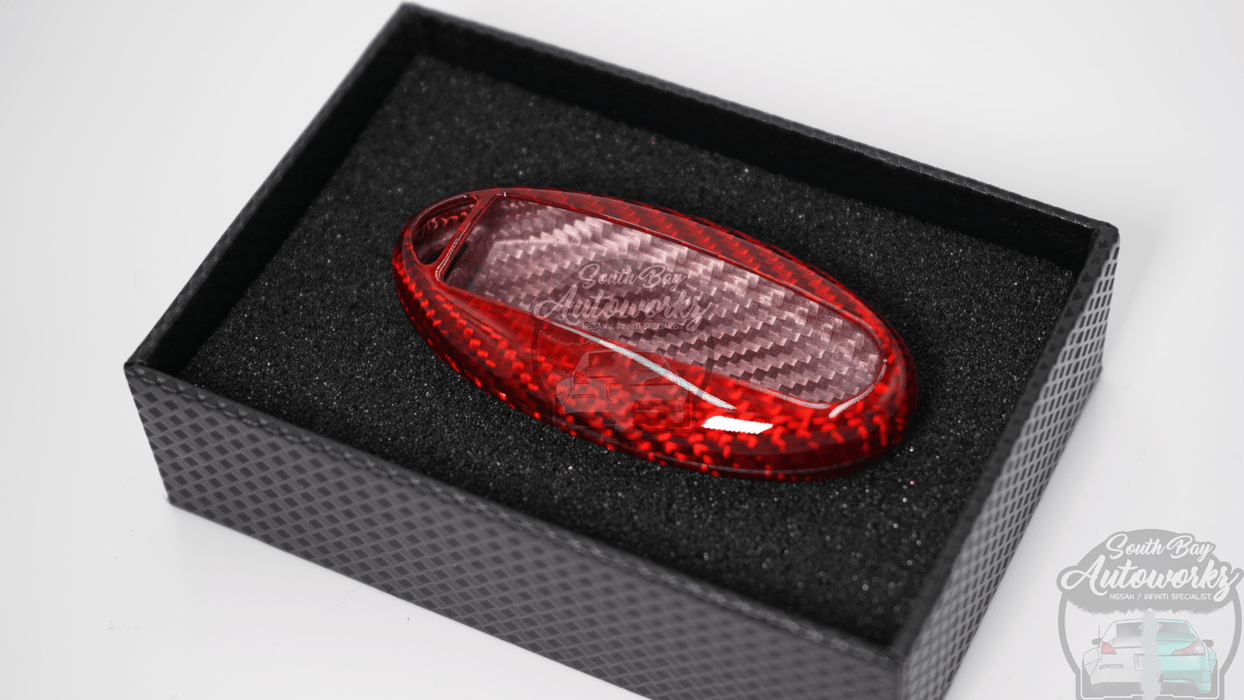 Real Red Carbon Fiber Key Fob For Nissan and Infiniti