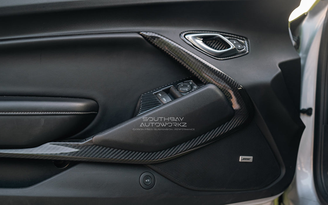 Carbo Fiber Inside Door Trim For Camaro 16+