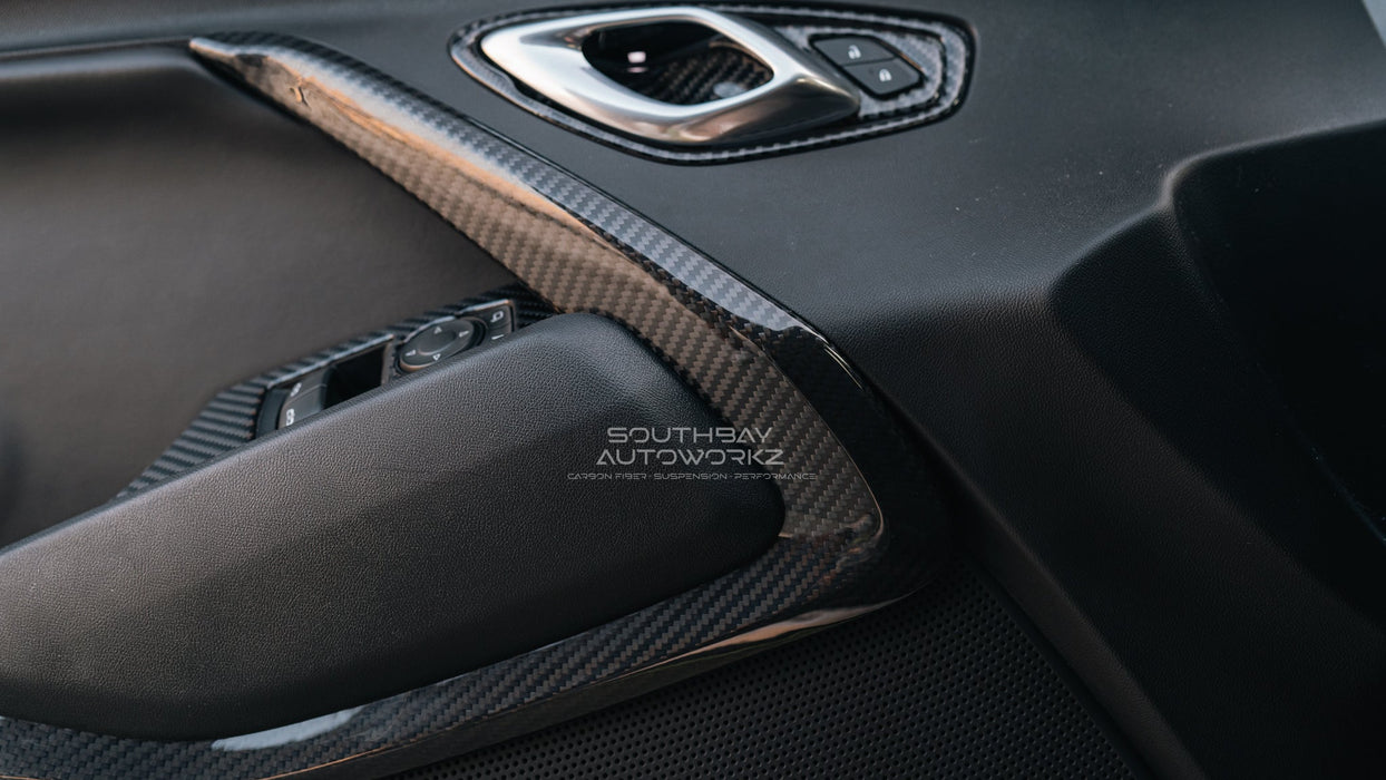 Carbo Fiber Inside Door Trim For Camaro 16+