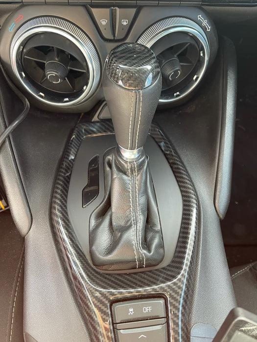 Camaro Carbon Fiber Shift Knob Chrome Delete