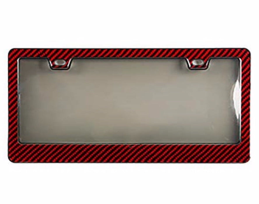 Red Carbon Fiber License Plate Frame
