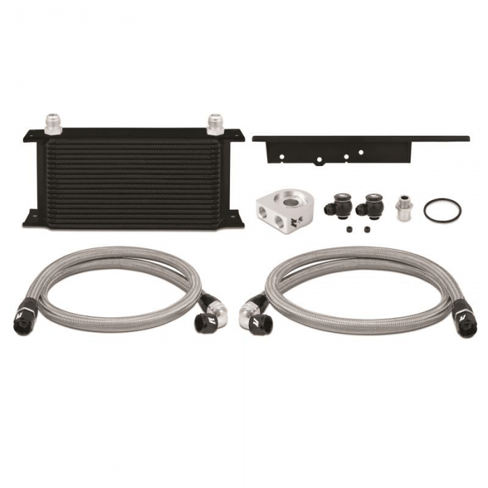 MISHIMOTO OIL COOLER KIT: 350Z 03-09/G35 CPE 03-07 Non-Thermostatic (Black)