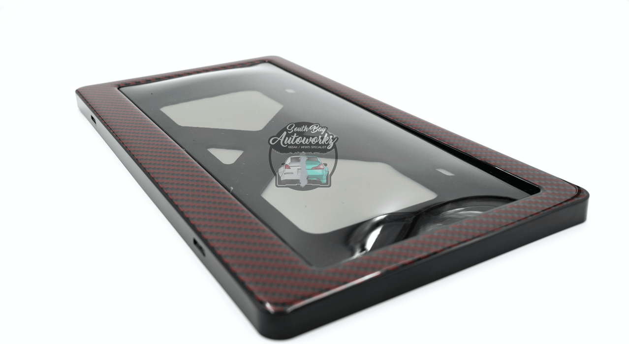 Red Carbon Fiber License Plate Frame