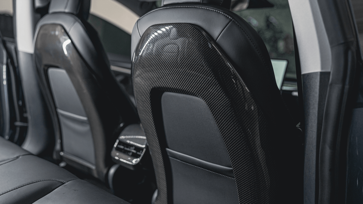 Tesla Model 3 & Y Carbon Fiber Seat Back Covers