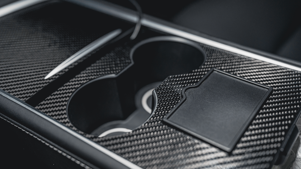 Tesla Model 3 & Y Carbon Fiber Center Console Covers