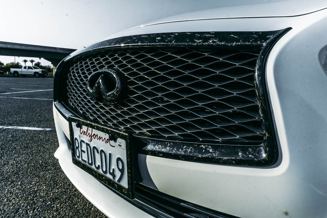 Forged carbon fiber grill overlay