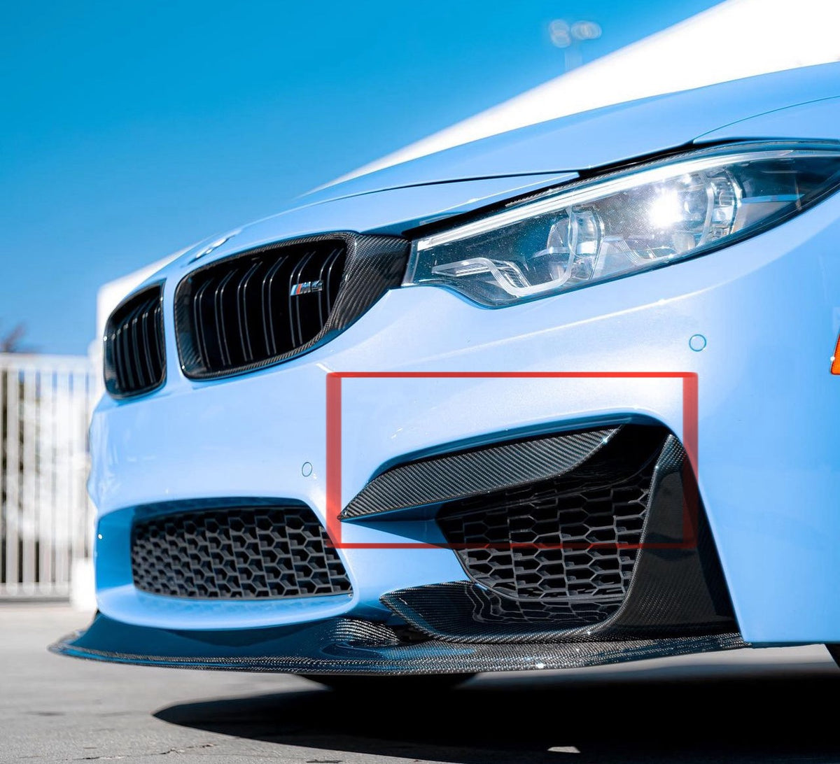 アッパースプリッター(ドライカーボン製) F82 M4/F80 M3 BMW F80 M3 F82 / F83 M4 Carbon Fiber Upper Splitter — Southbay