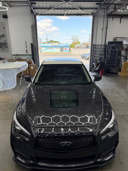 Infiniti Q50 Carbon Fiber Hood w/ Glass Window