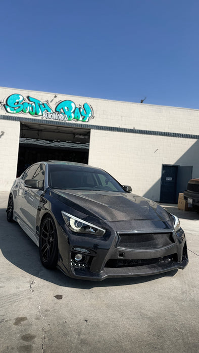 Q50 14-17 Sport Style Carbon fiber front bumper
