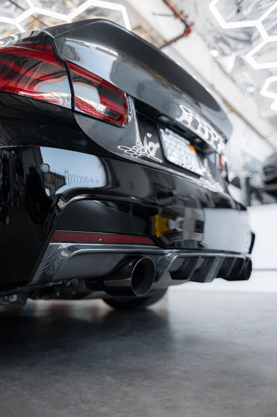 F30 Rear Diffuser Kit BMW F30 Carbon Fiber LED Rear Diffuser — Southbay Autoworkz