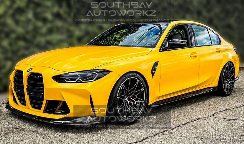 BMW G8X G80 / G82 M3 M4 V Style 3PC Gloss Black Front Lip Splitter