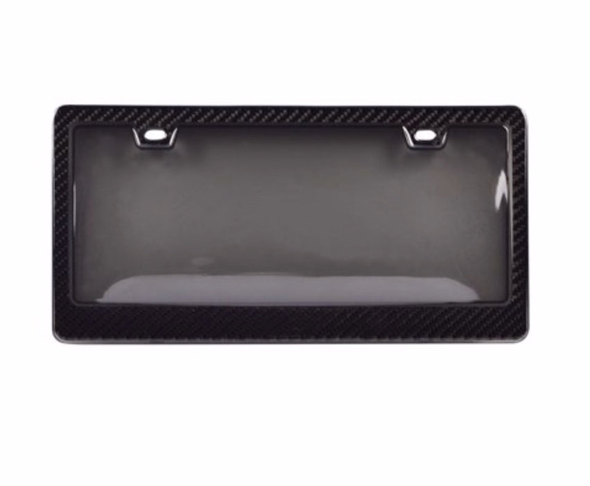 Carbon Fiber License Plate Frame Black