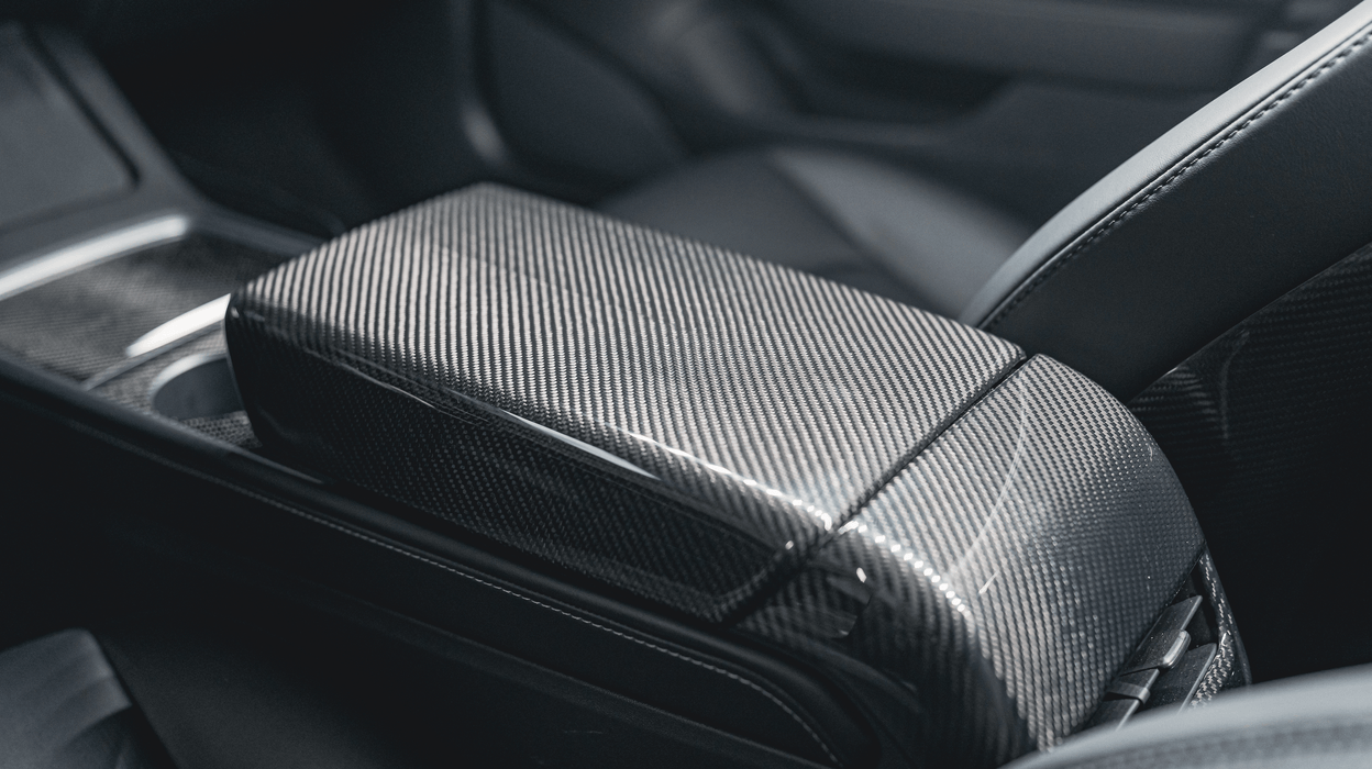 Tesla Model 3 & Y Carbon Fiber Armrest Cover