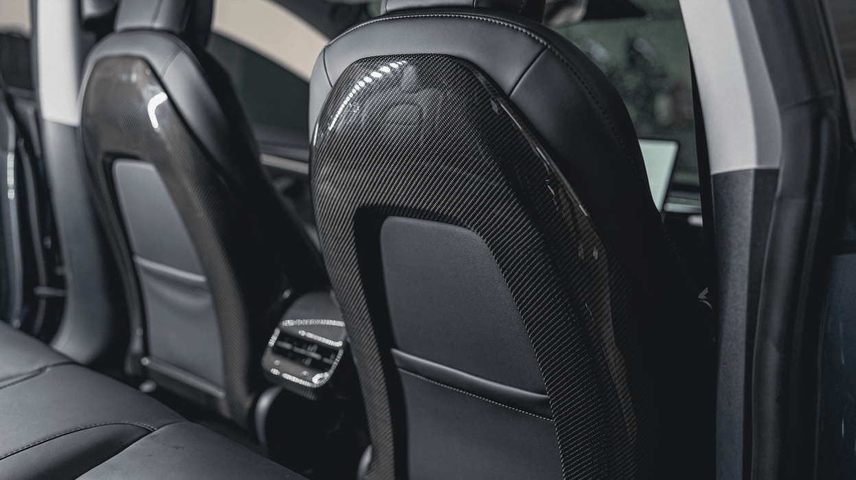 Tesla Model 3 & Y Carbon Fiber Seat Back Covers