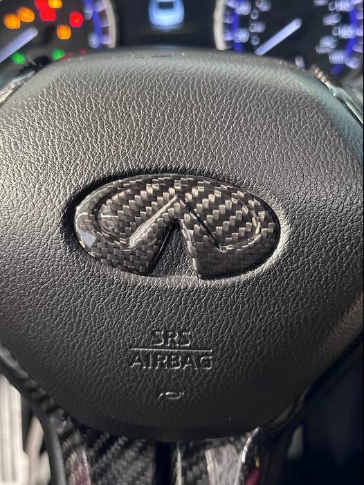 Steering Wheel Logo Full Carbon Fiber & Carbon Fiber Push Start Ring