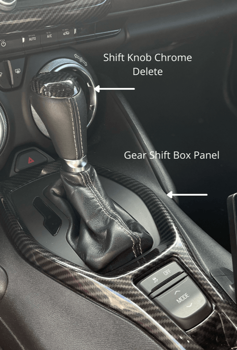 Camaro Carbon Fiber Shift Knob Chrome Delete