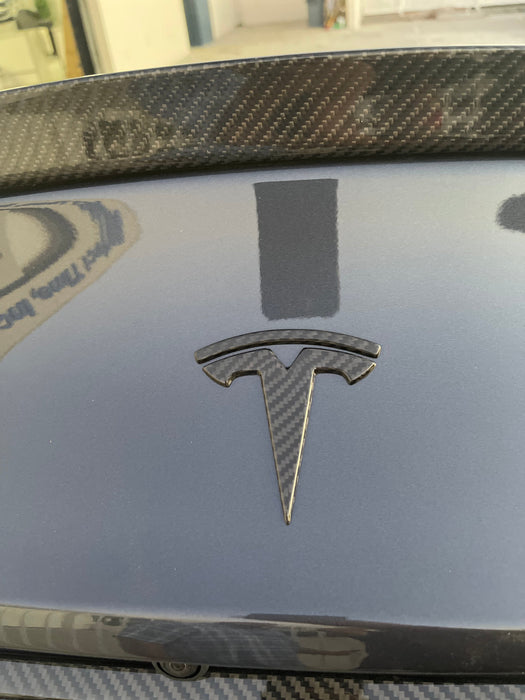 TESLA Carbon Fiber Emblem Cover