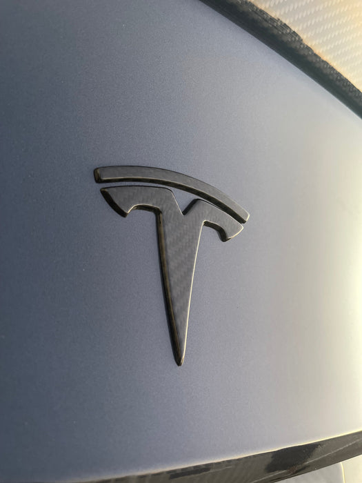 TESLA Carbon Fiber Emblem Cover