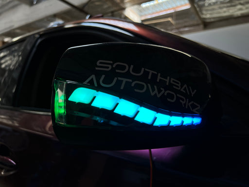 RGB LED Mirror Sequential Signal & Fog Light Assembly For Infiniti Q50 Q60 2014-2022 – APP Controlled, Color Changing, Smoked Lens