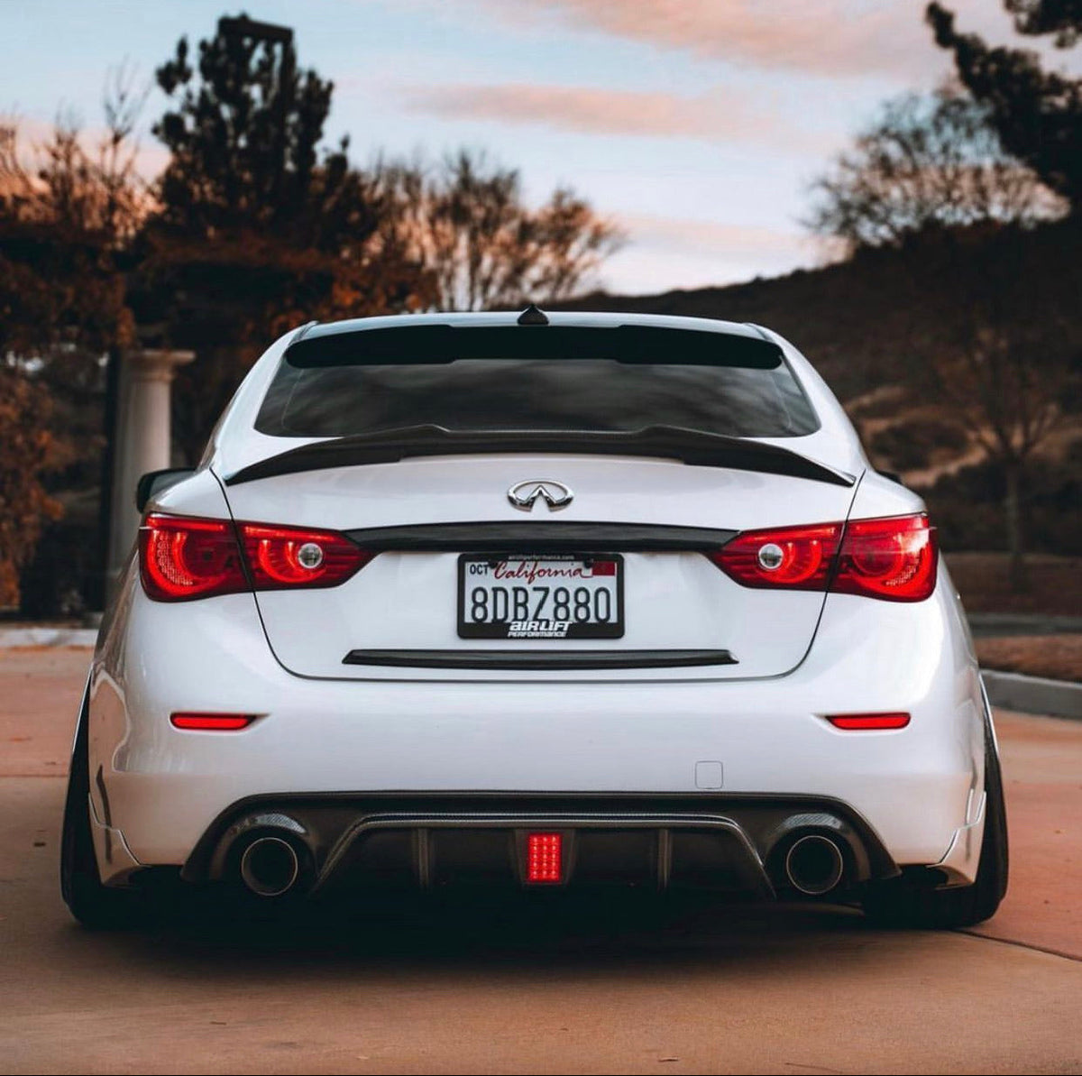 Q50 201417 Carbon Fiber Diffuser with LED — Southbay Autoworkz